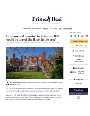 Unmodernised Mansion in Primrose Hill 